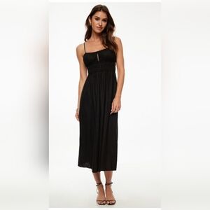 Dynamite Black Smocked Strap Maxi Dress